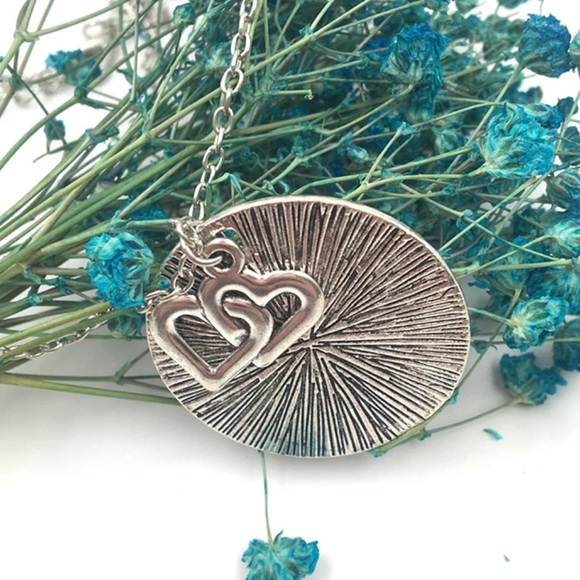 Grandmother Granddaughter Double Heart Necklace - Picture 2 of 6